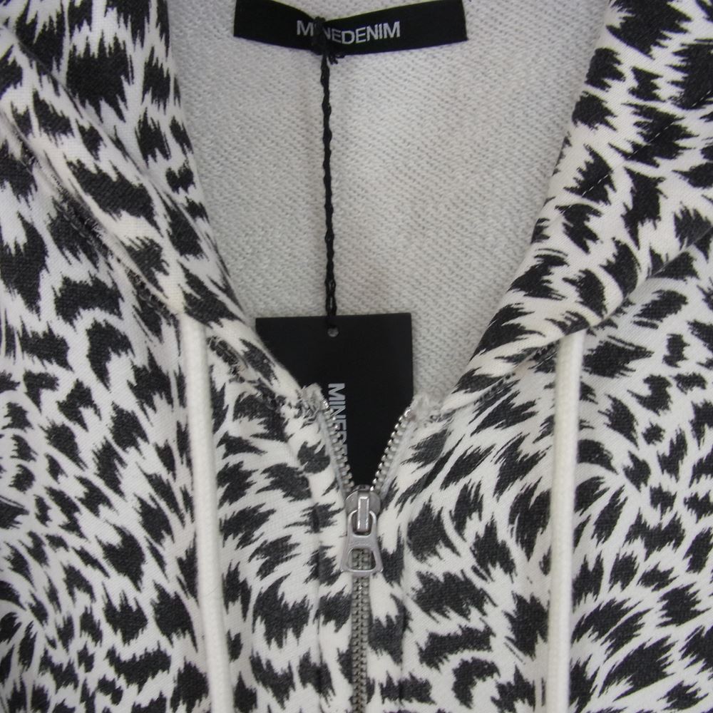 MINEDENIM マインデニム 22AW 2203-6001-07-XL2 Leopard Zip Hoodie レオパード ジップ フーディー パーカ ホワイト系 ブラック系 XL【中古】