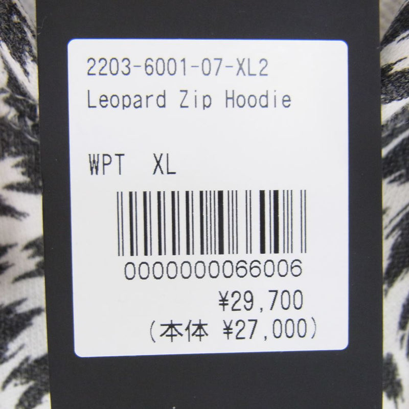 MINEDENIM マインデニム 22AW 2203-6001-07-XL2 Leopard Zip Hoodie レオパード ジップ フーディー パーカ ホワイト系 ブラック系 XL【中古】