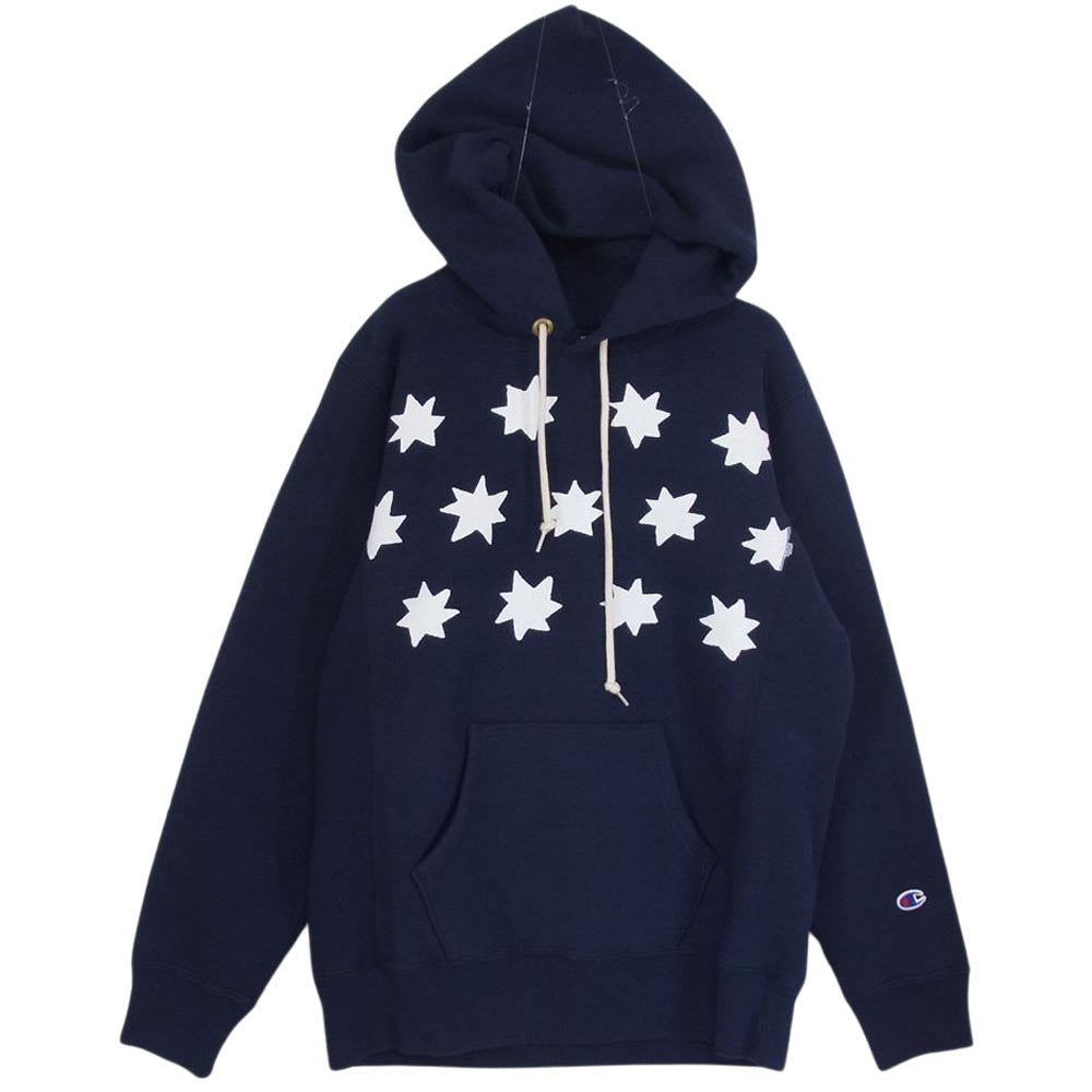 Champion チャンピオン C8-E121 単色タグ REVERSE WEAVE リバースウィーブ ロゴ スウェット パーカー ネイビー系 M【中古】