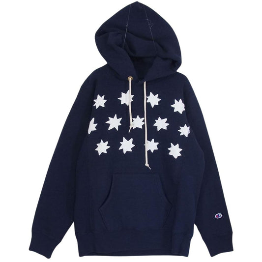 Champion チャンピオン C8-E121 単色タグ REVERSE WEAVE リバースウィーブ ロゴ スウェット パーカー ネイビー系 M【中古】