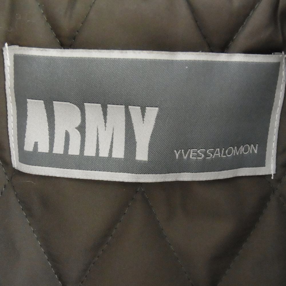 イヴサロモン 国内正規品 ARMY 1141363 ムートン 襟ボア ミリタリー ショート ジャケット カーキ系 36【中古】