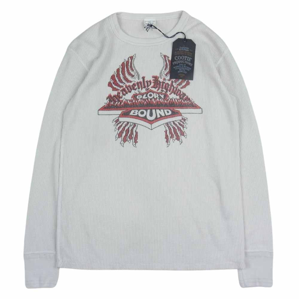 COOTIE クーティー 15SS CTE-15S307 Waffle Thermal Print L/S Tee サーマル ワッフル プリント 長袖 Tシャツ カットソー アイボリー系 S【中古】