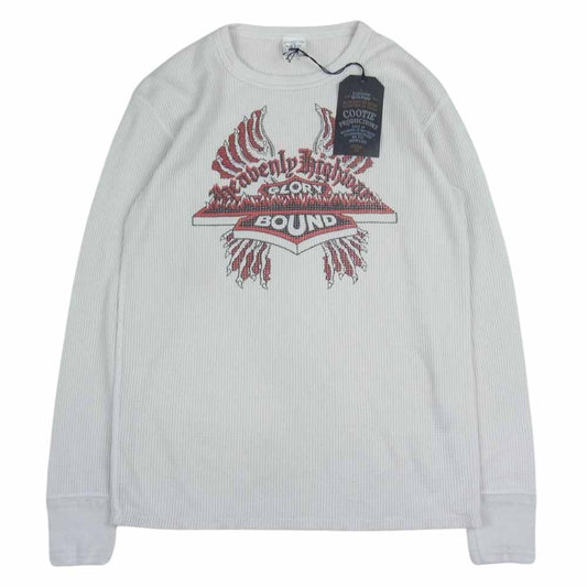 COOTIE クーティー 15SS CTE-15S307 Waffle Thermal Print L/S Tee サーマル ワッフル プリント 長袖 Tシャツ カットソー アイボリー系 S【中古】