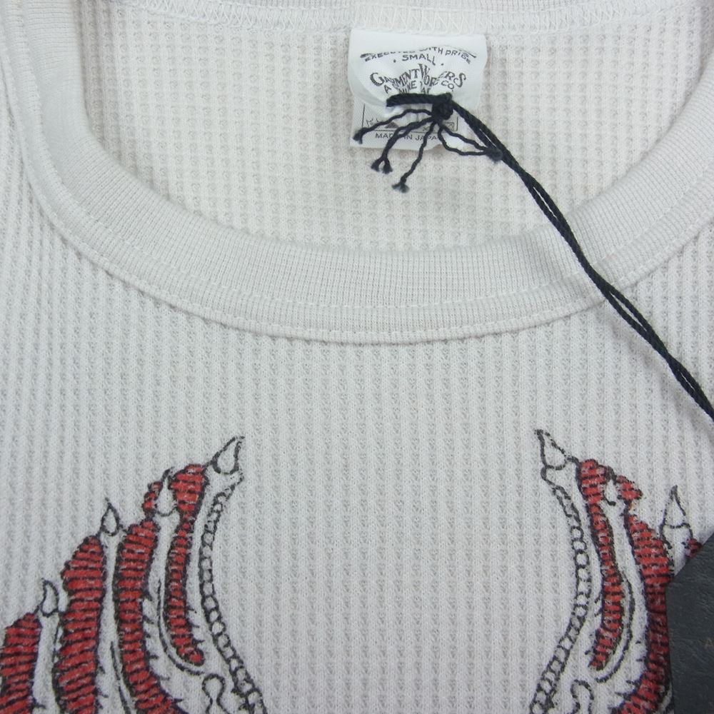 COOTIE クーティー 15SS CTE-15S307 Waffle Thermal Print L/S Tee サーマル ワッフル プリント 長袖 Tシャツ カットソー アイボリー系 S【中古】