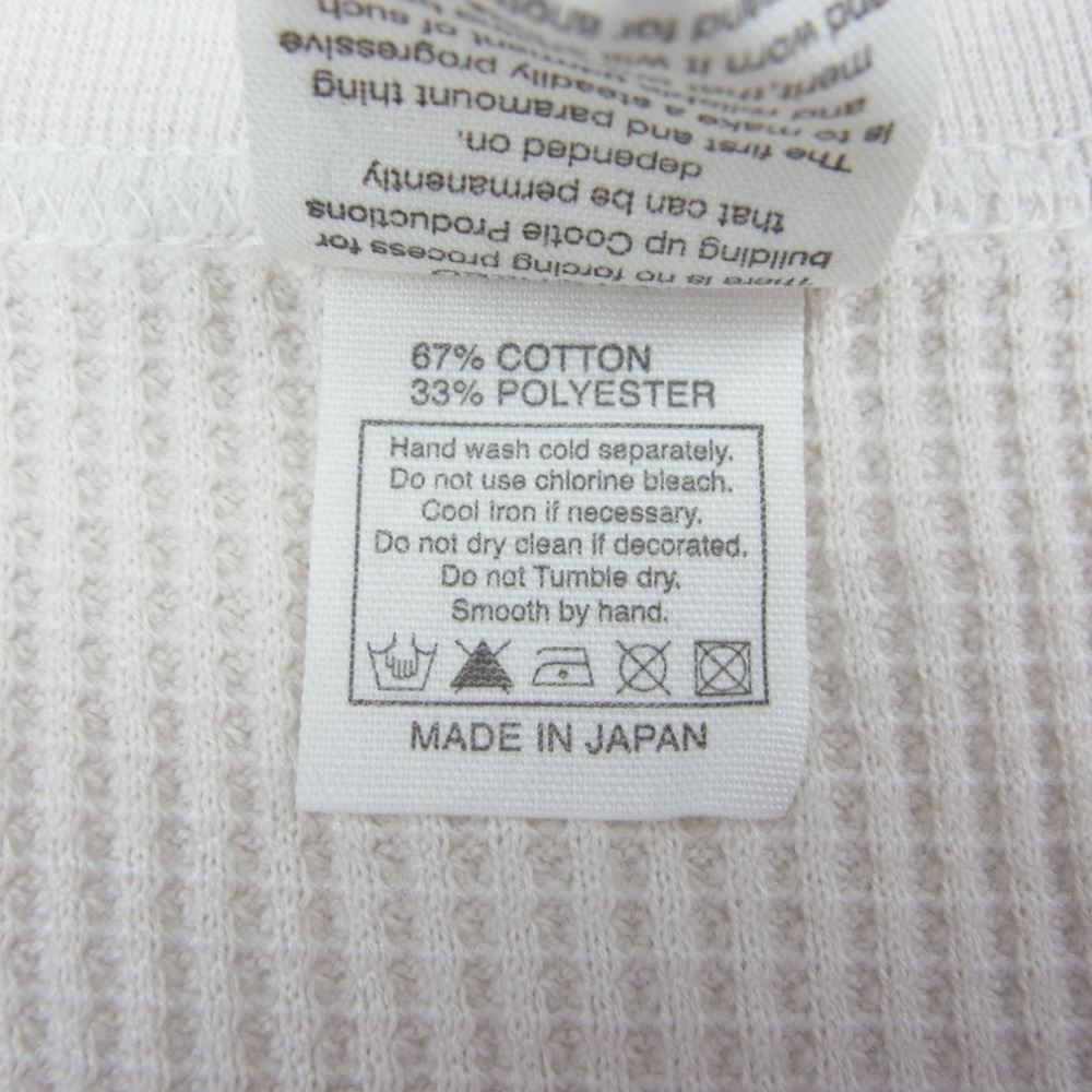 COOTIE クーティー 15SS CTE-15S307 Waffle Thermal Print L/S Tee サーマル ワッフル プリント 長袖 Tシャツ カットソー アイボリー系 S【中古】