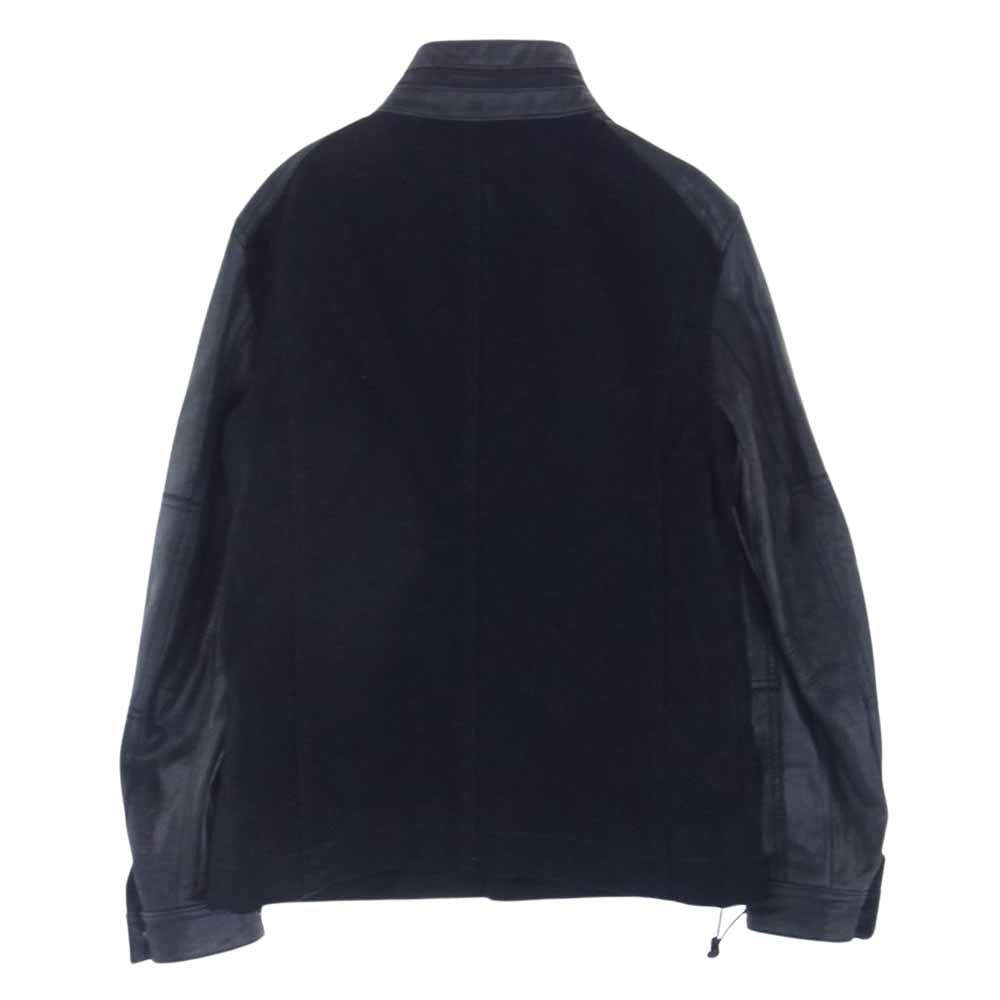 Emporio Armani エンポリオ・アルマーニ EJPC 2122 00100 JEANS ジーンズ スエード切替 ラムレザー シングル ライダース ジャケット ブルゾン ブラック系【中古】