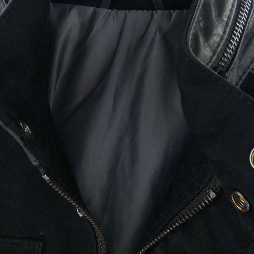 Emporio Armani エンポリオ・アルマーニ EJPC 2122 00100 JEANS ジーンズ スエード切替 ラムレザー シングル ライダース ジャケット ブルゾン ブラック系【中古】