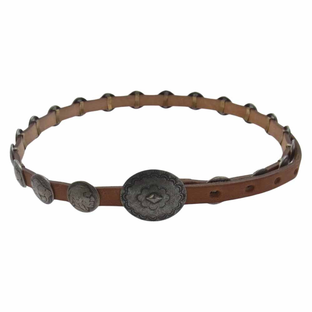 VISVIM ビズビム 0323203003005 CONCHO BELT W 12MM コンチョ レザー ベルト  ブラウン系【中古】