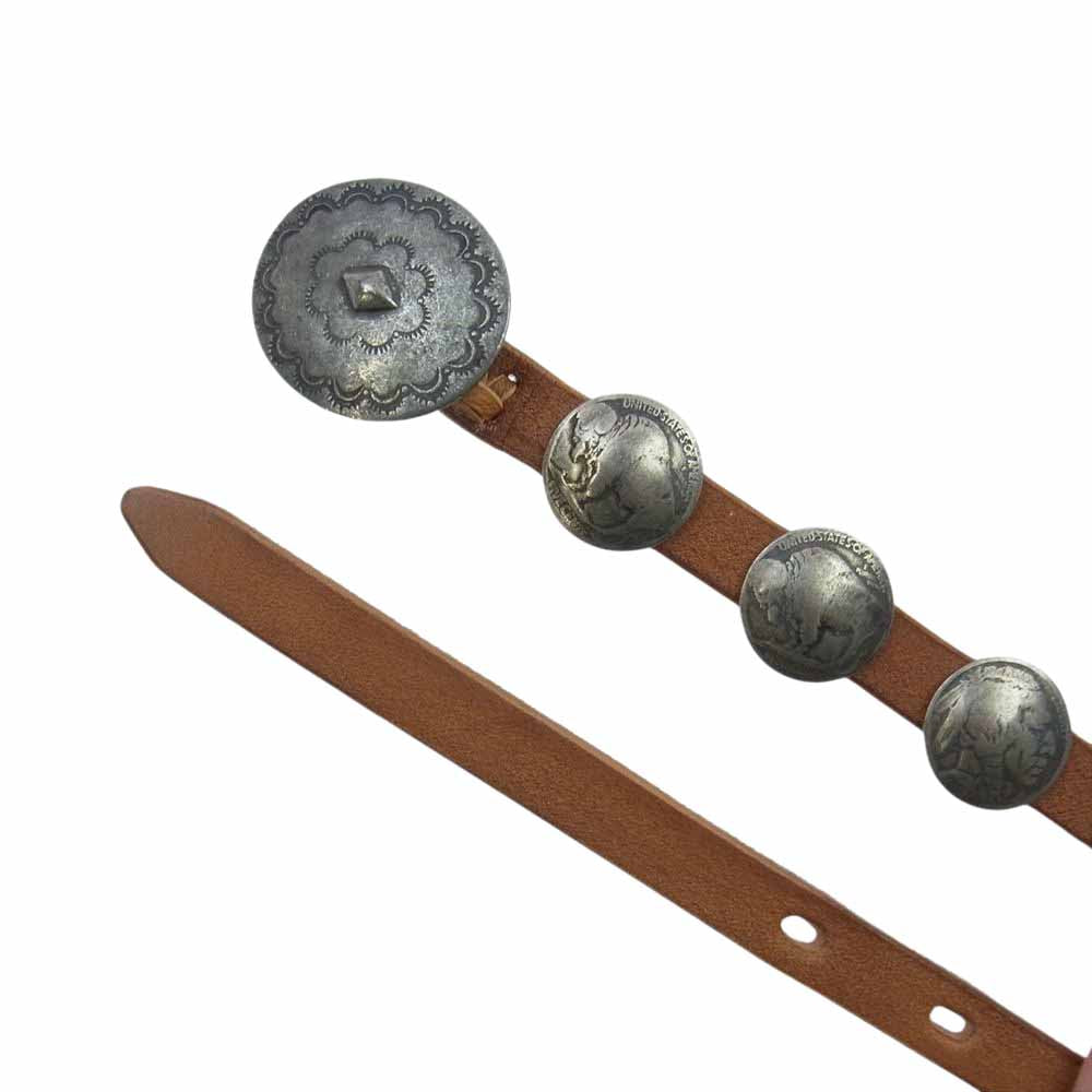 VISVIM ビズビム 0323203003005 CONCHO BELT W 12MM コンチョ レザー ベルト  ブラウン系【中古】