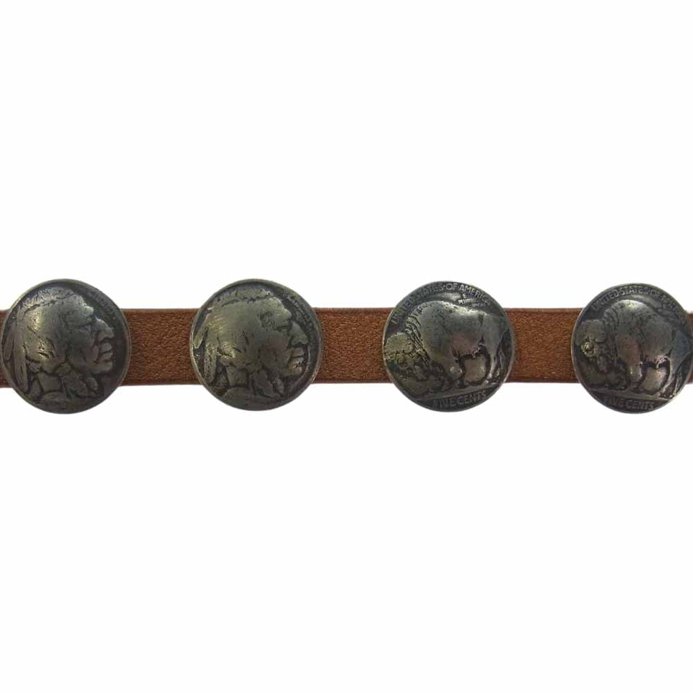 VISVIM ビズビム 0323203003005 CONCHO BELT W 12MM コンチョ レザー ベルト  ブラウン系【中古】