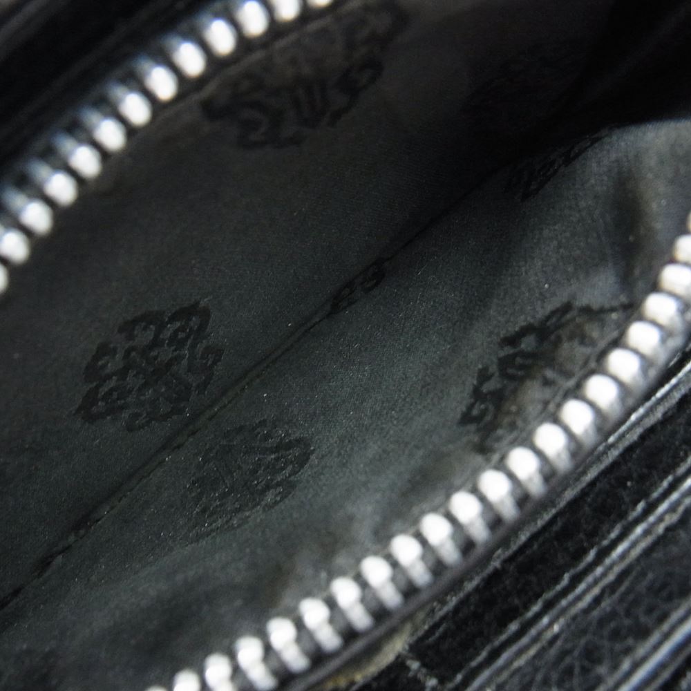 CHROME HEARTS クロムハーツ（原本無） REC F ZIP 3PTCH 3セメタリークロス ラウンドジップ レザー ウォレット 財布  グレー系 ブラック系【中古】