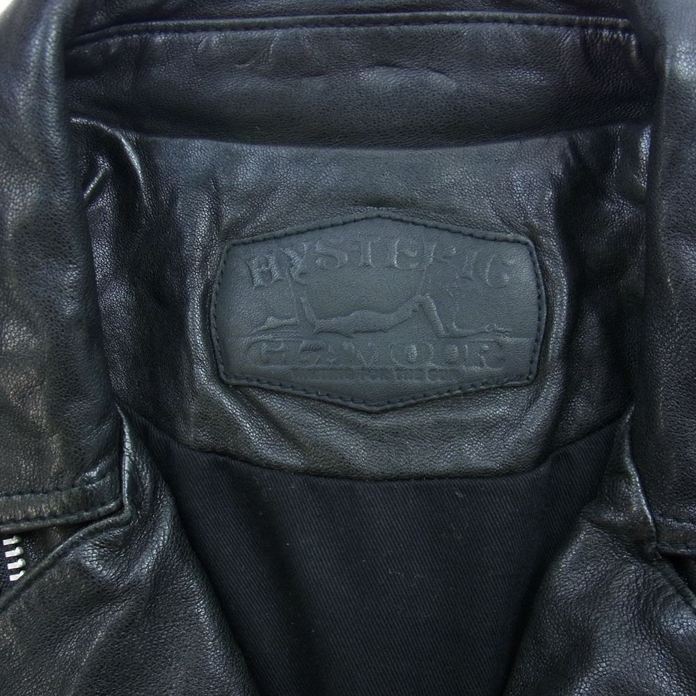 HYSTERIC GLAMOUR ヒステリックグラマー 0103LB01 ラムレザー ダブル ライダース ジャケット ブラック系 FREE【中古】