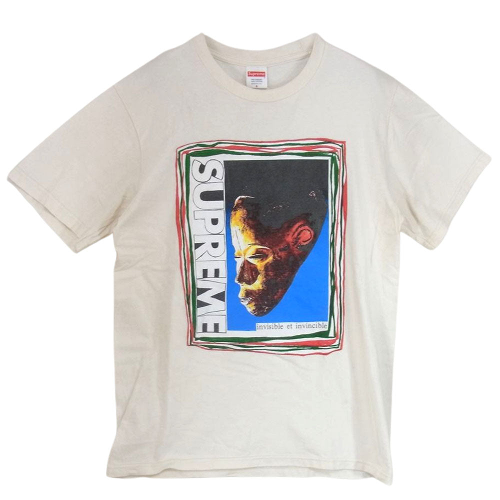 Supreme シュプリーム 22SS invisible et invincible Mask Tee インビシブル マスク ロゴプリント 半袖 Tシャツ ホワイト系 S【中古】