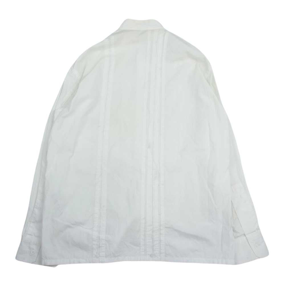 Yohji Yamamoto POUR HOMME ヨウジヤマモトプールオム HO-B24-037 フリル スタンドカラー シャツ ホワイト系 2【中古】