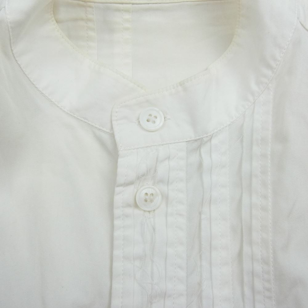 Yohji Yamamoto POUR HOMME ヨウジヤマモトプールオム HO-B24-037 フリル スタンドカラー シャツ ホワイト系 2【中古】