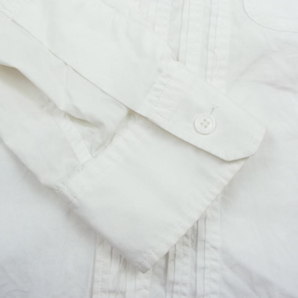 Yohji Yamamoto POUR HOMME ヨウジヤマモトプールオム HO-B24-037 フリル スタンドカラー シャツ ホワイト系 2【中古】