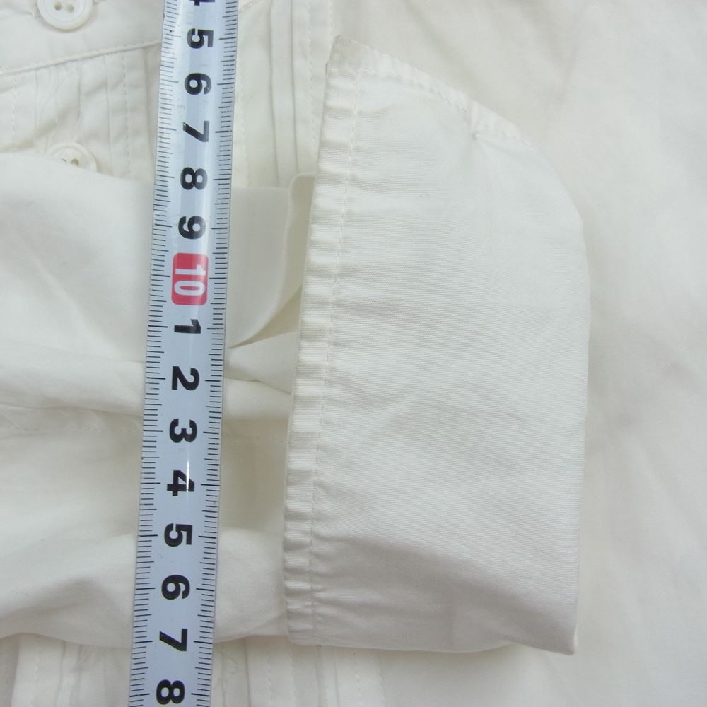 Yohji Yamamoto POUR HOMME ヨウジヤマモトプールオム HO-B24-037 フリル スタンドカラー シャツ ホワイト系 2【中古】