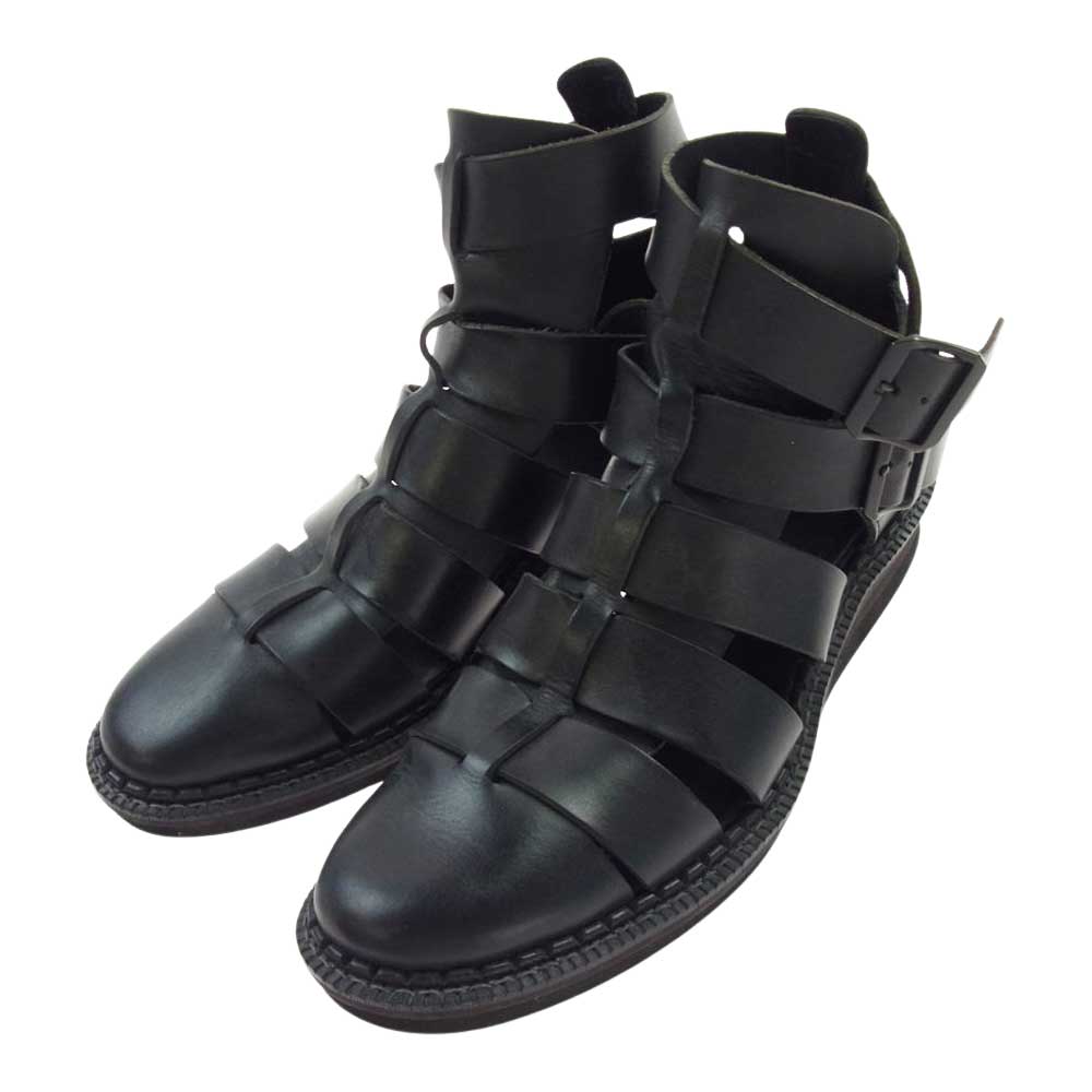 Yohji Yamamoto POUR HOMME ヨウジヤマモトプールオム 22SS HG-E08-768 グラディエーター レザー グルカ ブーツ ブラック系【中古】