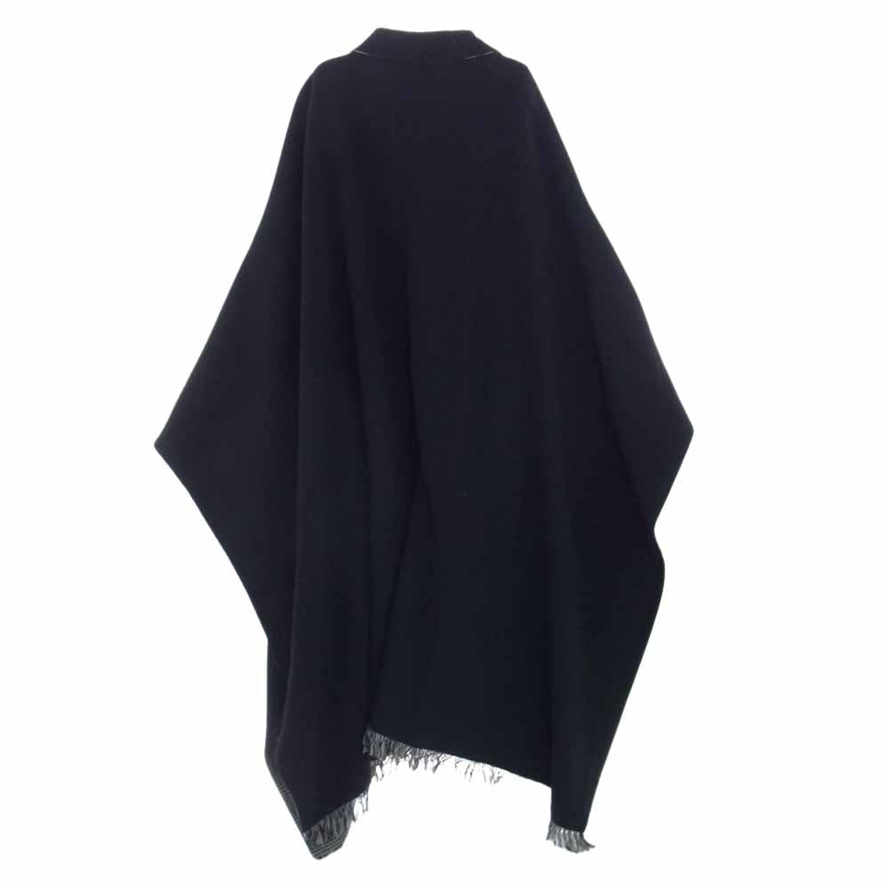 Yohji Yamamoto POUR HOMME ヨウジヤマモトプールオム 21AW HX-C14-109 I-Wフェイス ダブルフェイス ツイードチェックハギレパッチワーク マント コート ブラック系 グレー系【中古】