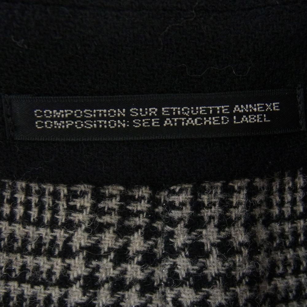 Yohji Yamamoto POUR HOMME ヨウジヤマモトプールオム 21AW HX-C14-109 I-Wフェイス ダブルフェイス ツイードチェックハギレパッチワーク マント コート ブラック系 グレー系【中古】