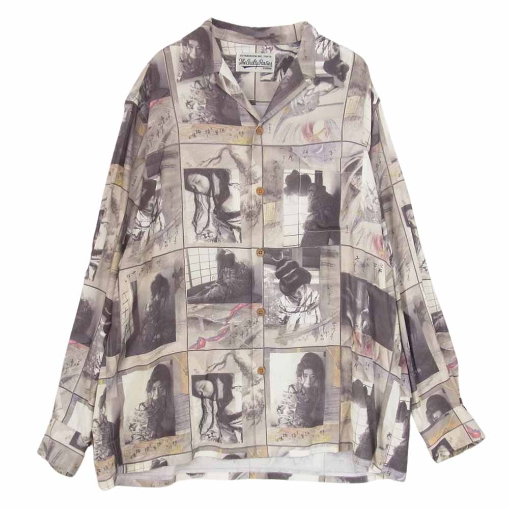 WACKO MARIA ワコマリア 21SS 21SSE-WMS-HI02 HAWAIIAN SHIRT 緊縛柄 グラフィック ハワイアン 長袖 シャツ M【中古】