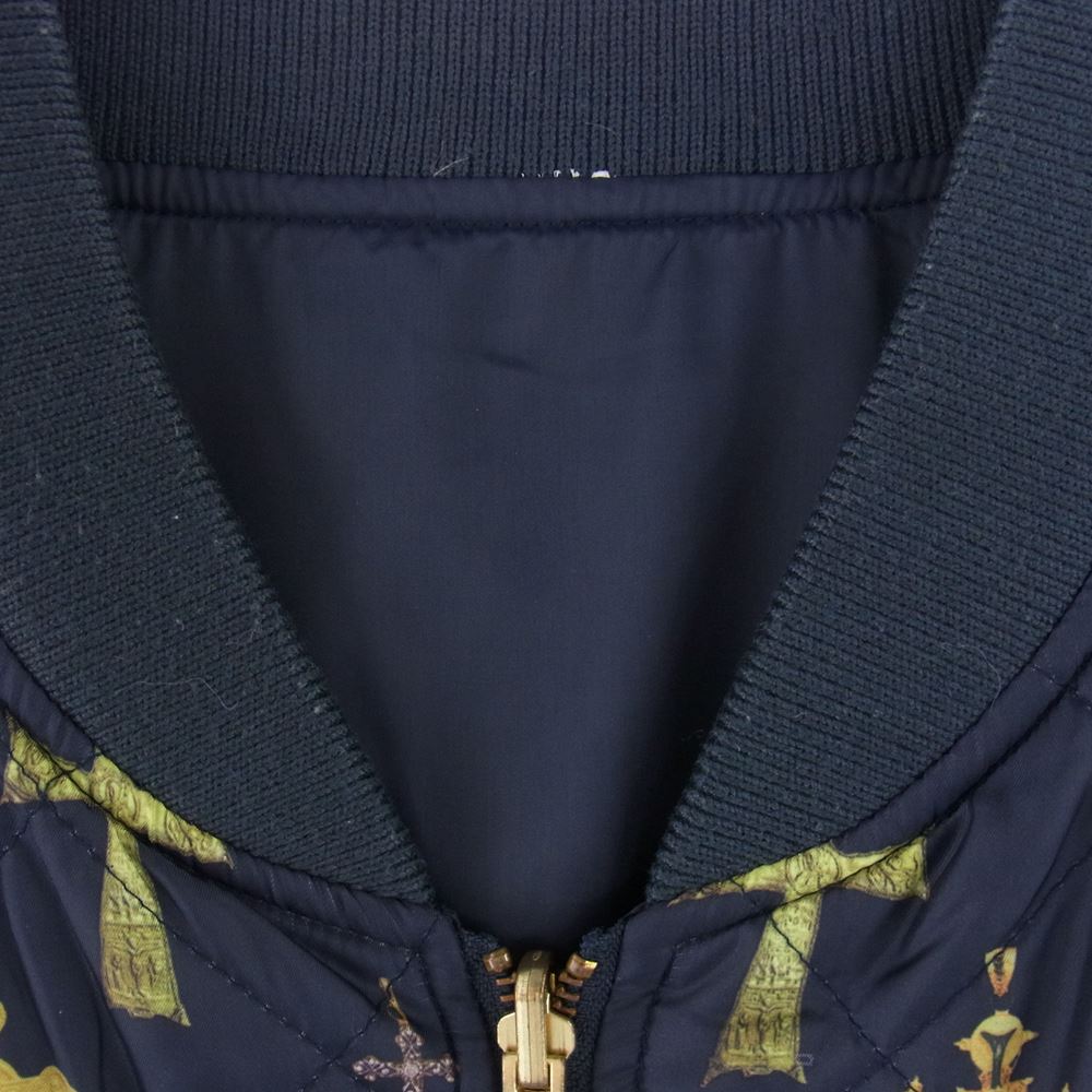 Supreme シュプリーム 13SS Crosses Reversible Bomber Jacket クロス リバーシブル キルティング ボンバー ジャケット ネイビー系【中古】