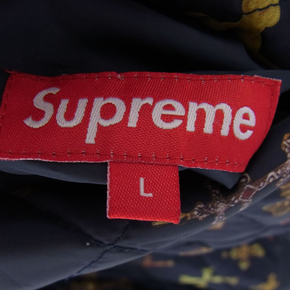 Supreme シュプリーム 13SS Crosses Reversible Bomber Jacket クロス リバーシブル キルティング ボンバー ジャケット ネイビー系【中古】