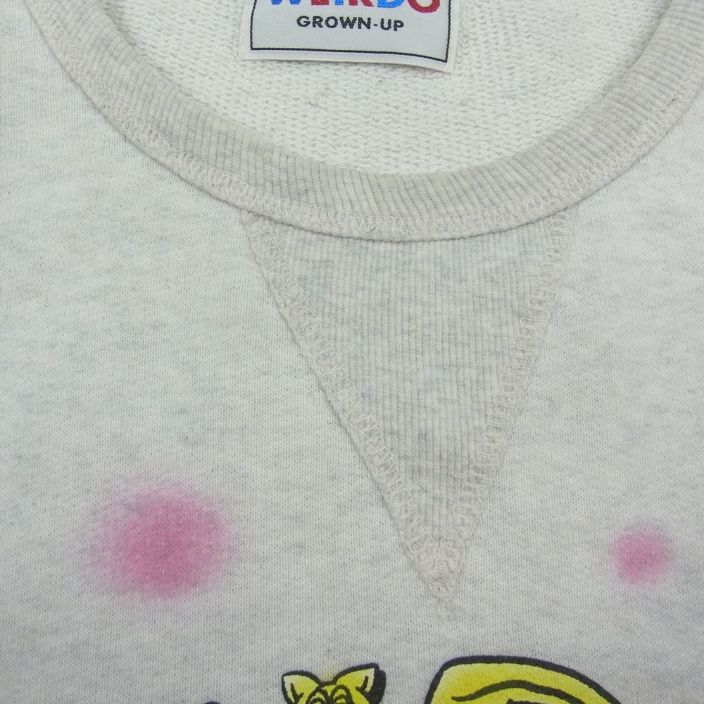 WEIRDO ウィアード 18AW WRD-18-AW-15 INITIALS SWEAT オリジナル エアブラシ 前V クルーネック スウェット グレー系 M【中古】