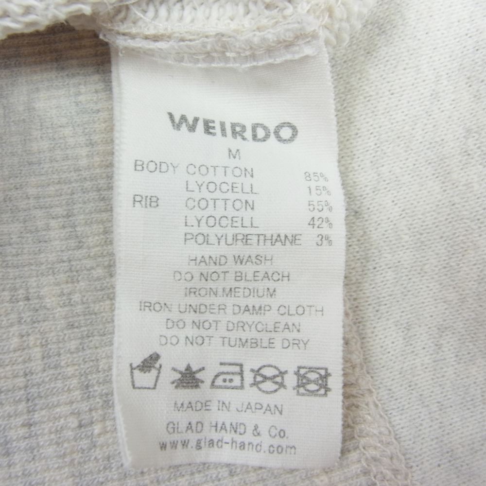 WEIRDO ウィアード 18AW WRD-18-AW-15 INITIALS SWEAT オリジナル エアブラシ 前V クルーネック スウェット グレー系 M【中古】