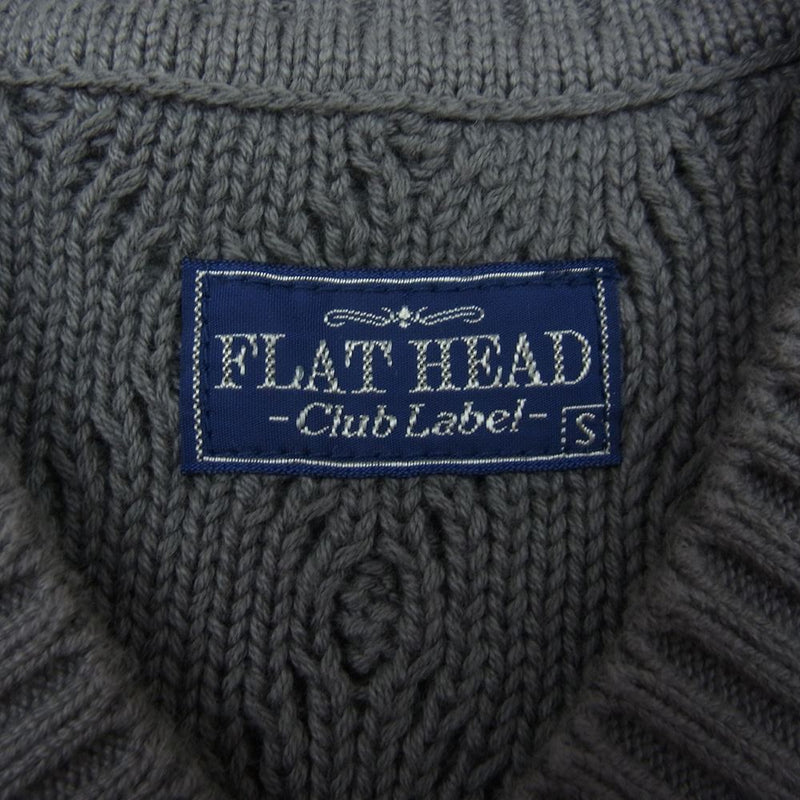 THE FLAT HEAD ザフラットヘッド CL-KT002 Club Labe クラブレーベル COTTON KNIT V NECK コットン Vネック ニット グレー系 S【中古】