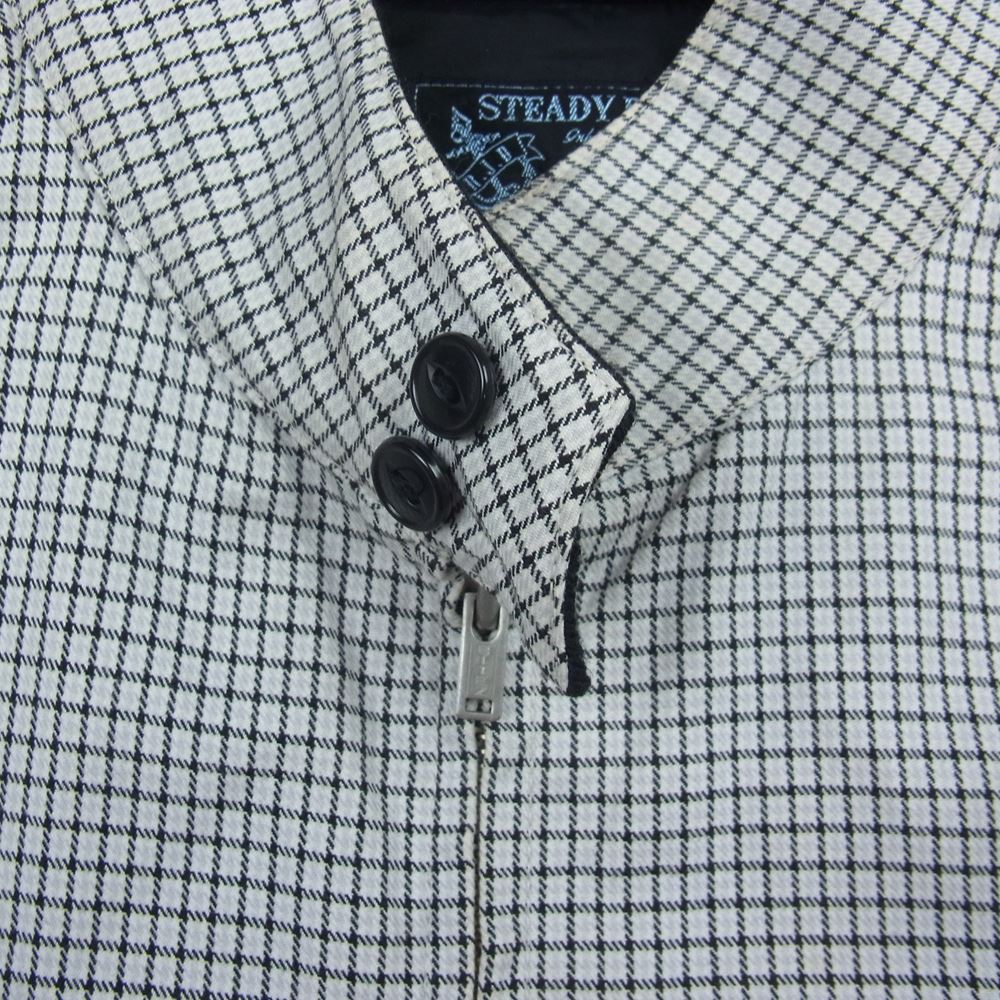 R.J.B アールジェイビー STEADY BLUE チェック ドリズラー スイングトップ ジャケット ブルゾン ホワイト系 36【中古】