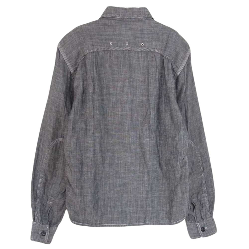 R.J.B アールジェイビー シャンブレー 山ポケ ワーク 長袖 シャツ グレー系 36【中古】