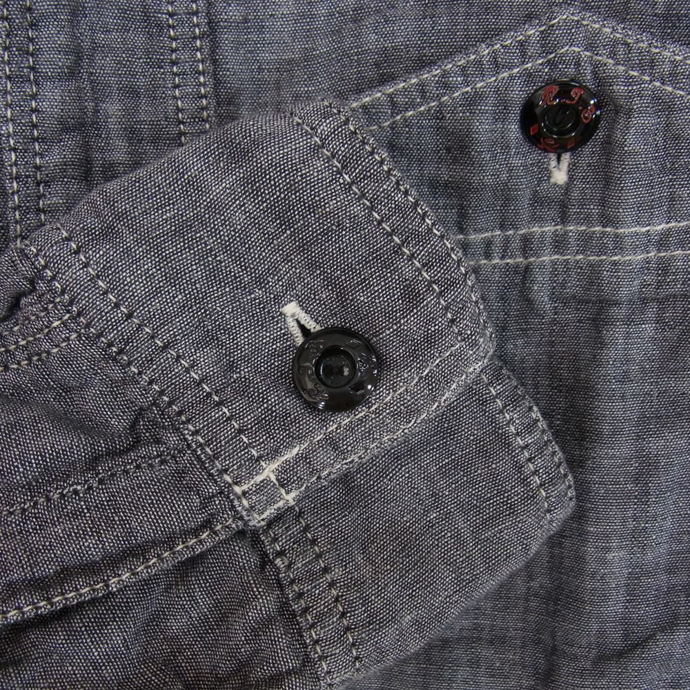 R.J.B アールジェイビー シャンブレー 山ポケ ワーク 長袖 シャツ グレー系 36【中古】