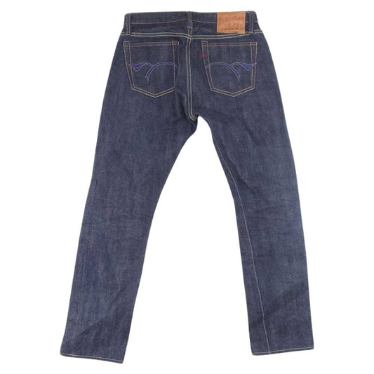 R.J.B アールジェイビー D109FXR FLAT HEAD フラット ヘッド ボタンフライ テーパード ストレート デニム パンツ インディゴブルー系 28【中古】