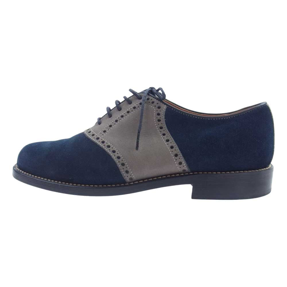 R.J.B アールジェイビー SADDLE SHOES スエード サドル ビジネス シューズ ダークネイビー系 グレー系 7【中古】