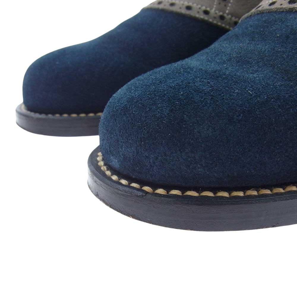 R.J.B アールジェイビー SADDLE SHOES スエード サドル ビジネス シューズ ダークネイビー系 グレー系 7【中古】