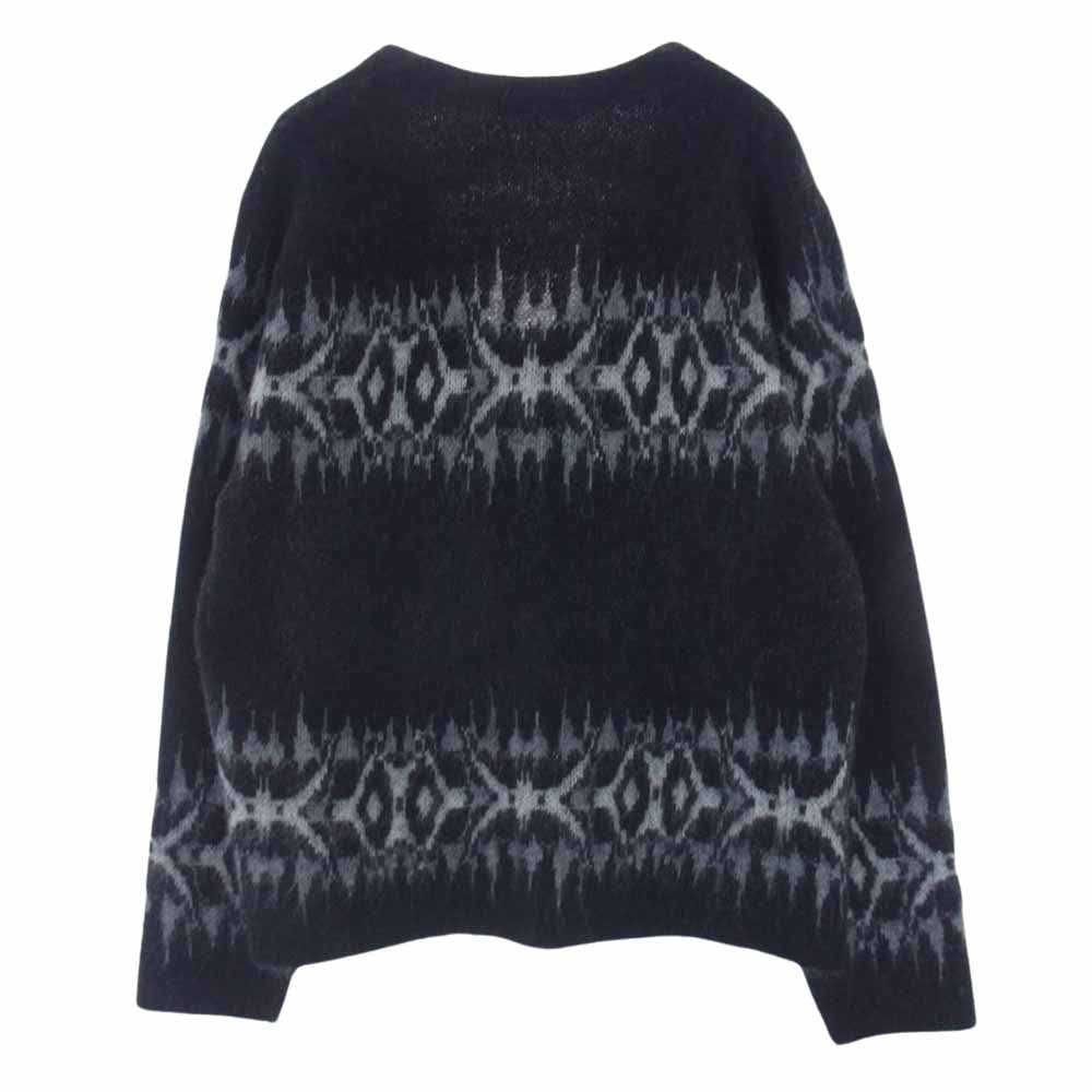 Supreme シュプリーム 22AW Abstract Stripe Cardigan アブストラクト ストライプ カーディガン モヘア ブラック系 グレー系 L【美品】【中古】