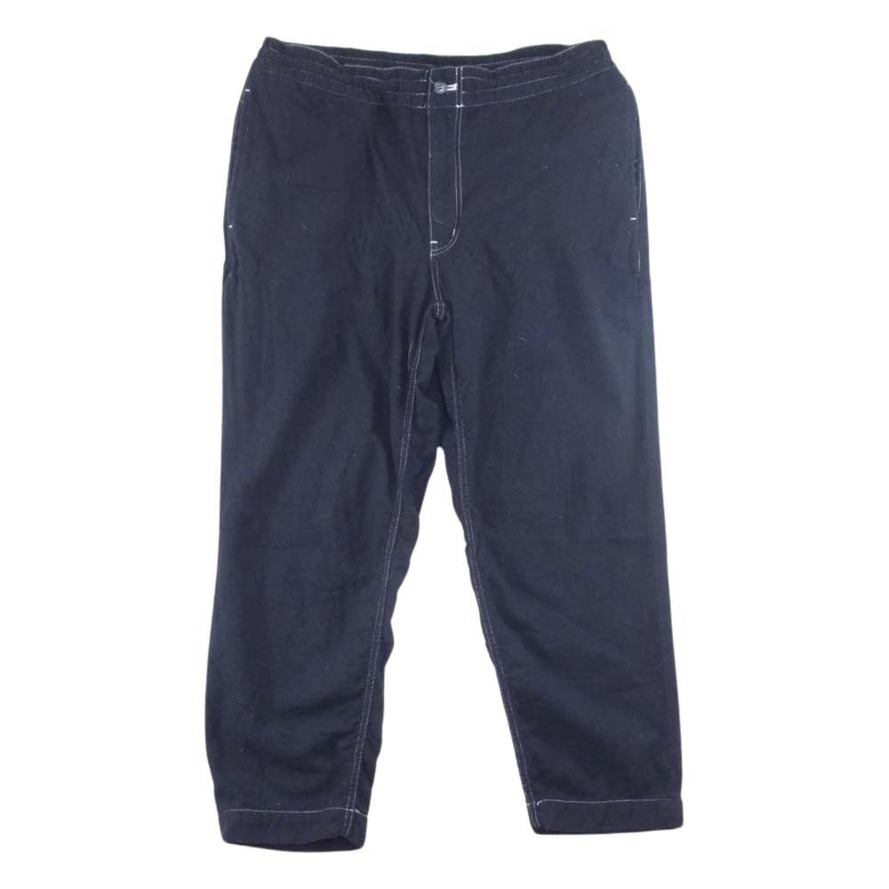COMME des GARCONS HOMME DEUX コムデギャルソンオムドゥ DQ-P032 カシミヤ混 ウール イージーパンツ パッカリングステッチ テーパードパンツ ネイビー系 S【中古】