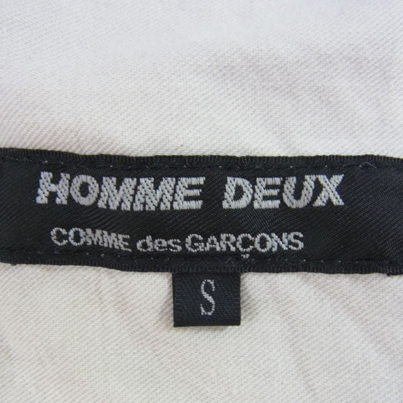 COMME des GARCONS HOMME DEUX コムデギャルソンオムドゥ DQ-P032 カシミヤ混 ウール イージーパンツ パッカリングステッチ テーパードパンツ ネイビー系 S【中古】