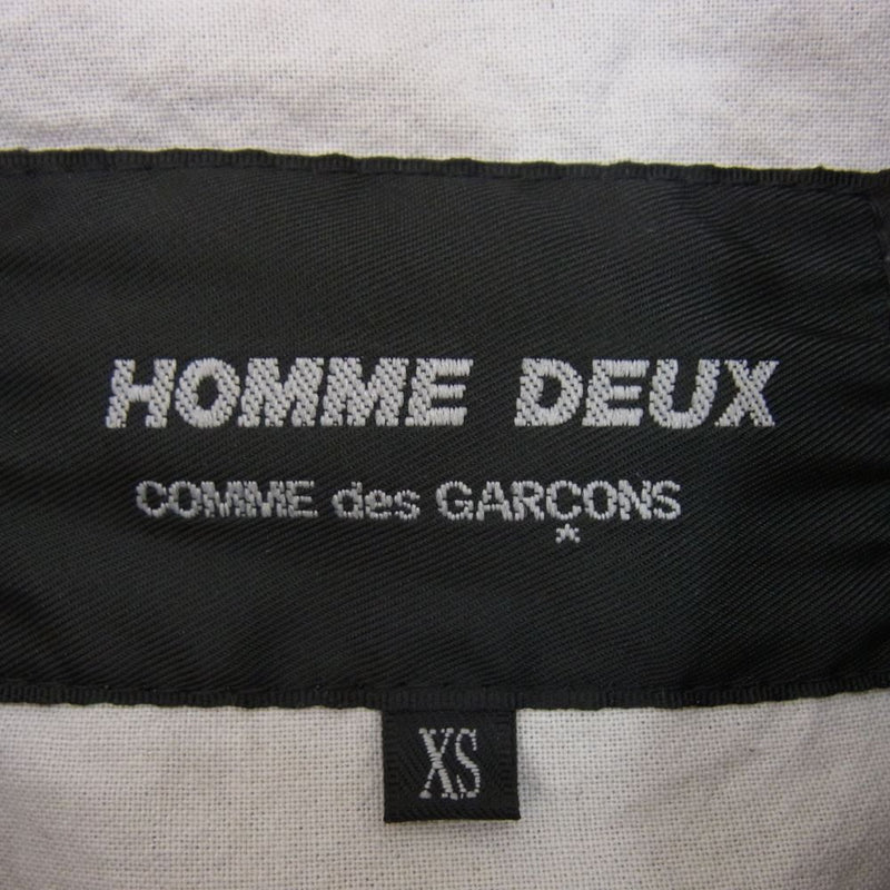 COMME des GARCONS HOMME DEUX コムデギャルソンオムドゥ DQ-J032 カシミヤ混 ウール テーラード ジャケット パッカリングステッチ ダークネイビー系 XS【中古】