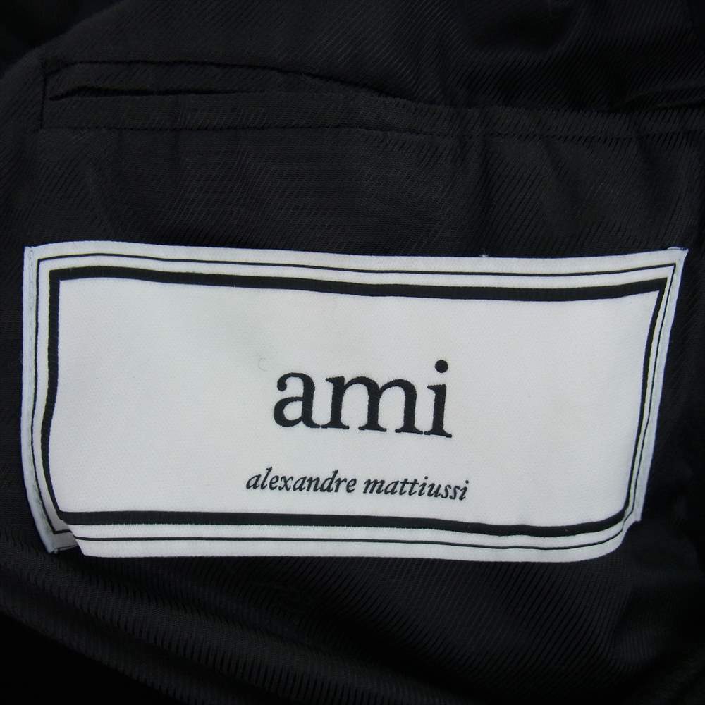 アミ アレクサンドルマテュッシ AMI115FPM シングル チェスター コート  ブラック系 46【中古】