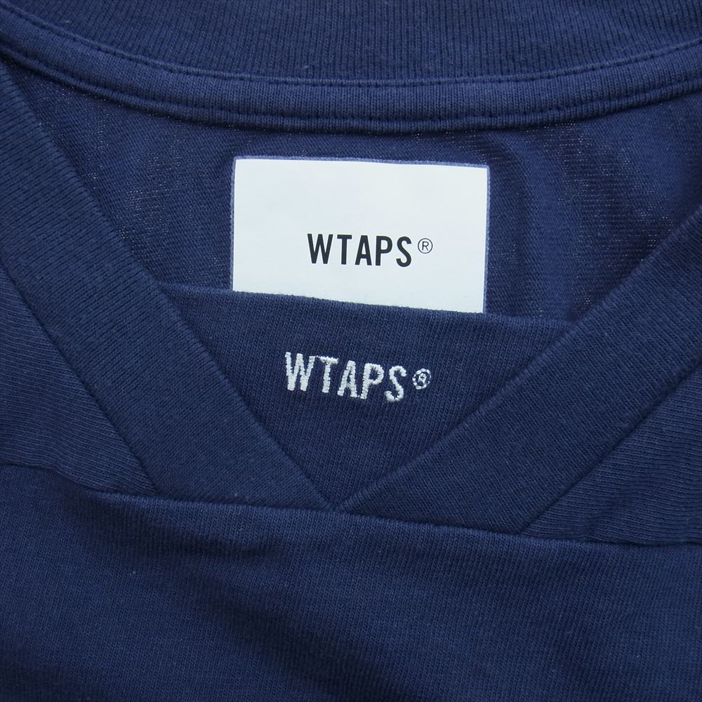 WTAPS ダブルタップス 21SS 211ATDT-CSM31 QB SS COTTON フットボール 半袖 Ｔシャツ カットソー ネイビー系 X03【中古】