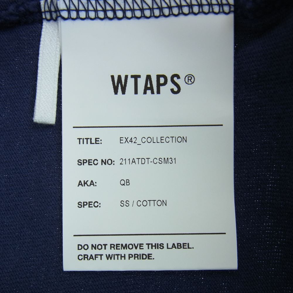 WTAPS ダブルタップス 21SS 211ATDT-CSM31 QB SS COTTON フットボール 半袖 Ｔシャツ カットソー ネイビー系 X03【中古】