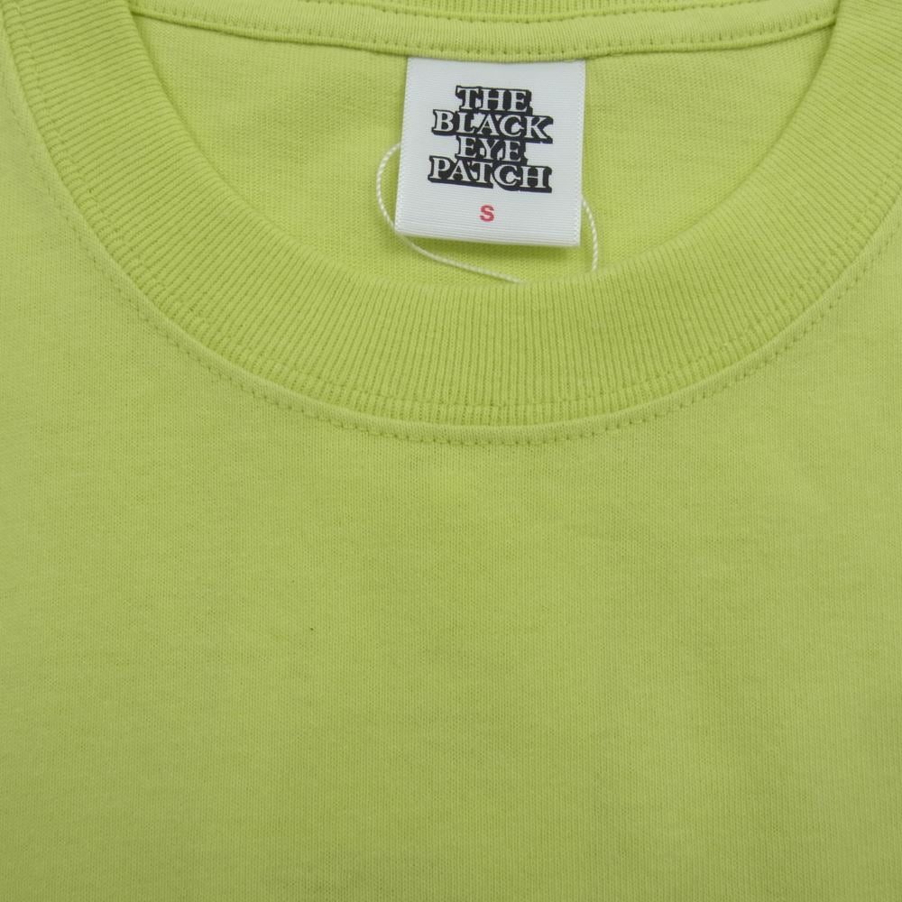 ブラックアイパッチ 22SS BEPSS22EI19 SMALL OG LABEL TEE スモールロゴ刺繍 半袖 Tシャツ ライムイエロー S【新古品】【未使用】【中古】