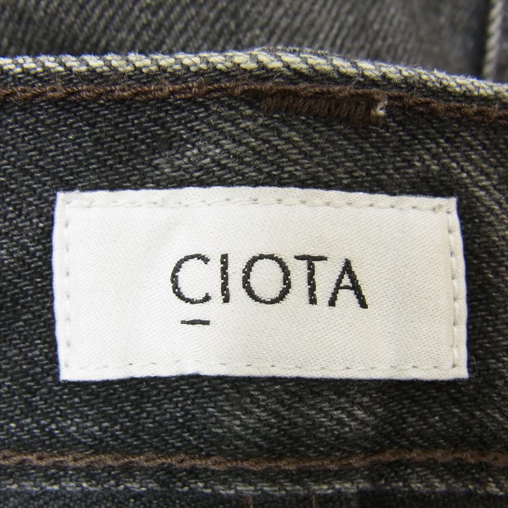 シオタ NPTM-6RF Gray Suvin Cotton 13.5oz Wide Tapered Denim ワイドテーパード デニムパンツ ブラック系 30【中古】