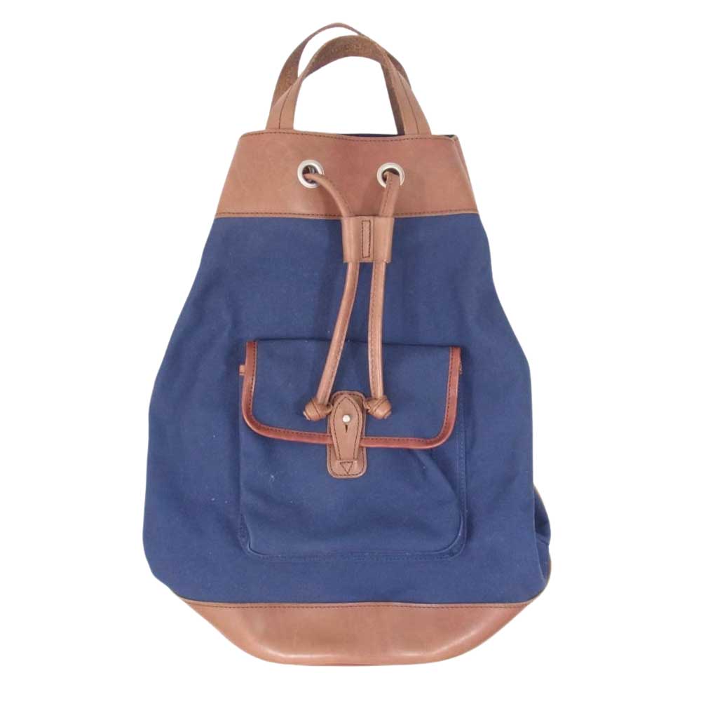 JUNYA WATANABE COMME des GARCONS ジュンヤワタナベコムデギャルソン JG-K201 キャンバス レザー ワンショルダー バケツ バッグ  ネイビー系【中古】