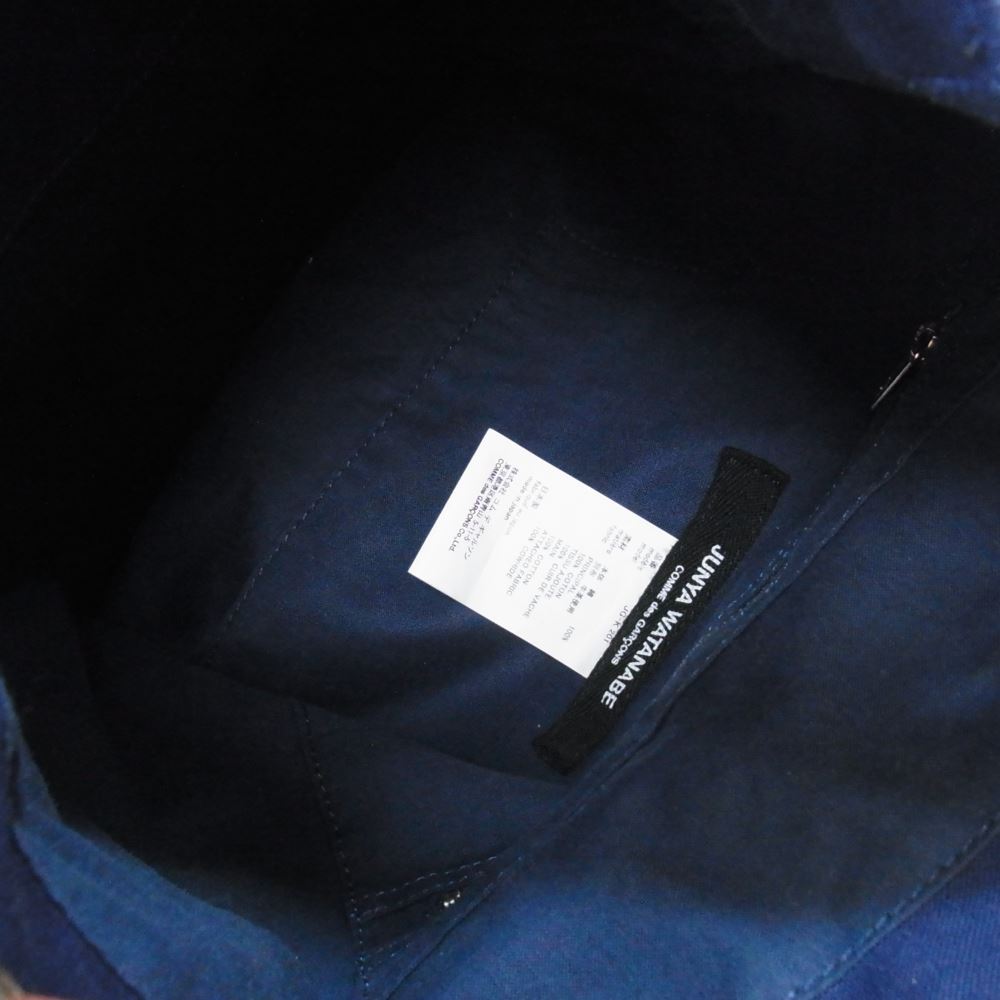 JUNYA WATANABE COMME des GARCONS ジュンヤワタナベコムデギャルソン JG-K201 キャンバス レザー ワンショルダー バケツ バッグ  ネイビー系【中古】