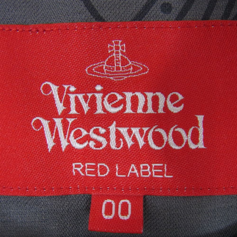 Vivienne Westwood ヴィヴィアンウエストウッド RED LABEL レッドレーベル オーブ柄 ベルト付き ギャザー Aライン ジャンパースカート カーキ系 00【中古】