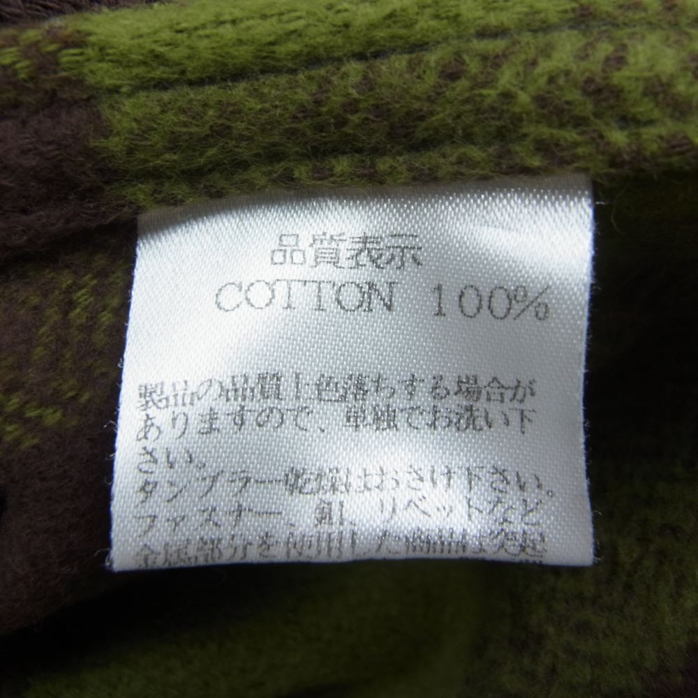 THE FLAT HEAD ザフラットヘッド HNW-52W ヘビー ネル ウエスタン シャツ 長袖 グリーン系 ブラウン系 38【美品】【中古】