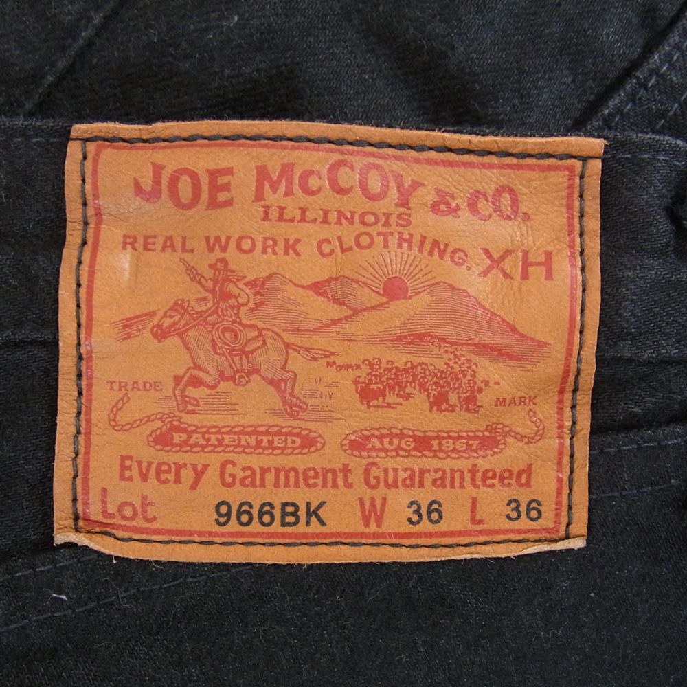 The REAL McCOY'S ザリアルマッコイズ Lot 966BK 14.5oz ディアスキンラベル ブラック デニム パンツ ブラック系 36【美品】【中古】